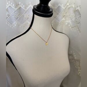 Dainty Hammered COIN Necklace | GOLD Stainless‎ Steel Mini Pendant